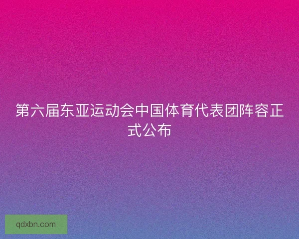 第六届东亚运动会中国体育代表团阵容正式公布