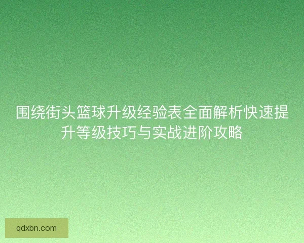 围绕街头篮球升级经验表全面解析快速提升等级技巧与实战进阶攻略 围绕街头篮球升级经验表全面解析快速提升等级技巧与实战进阶攻略